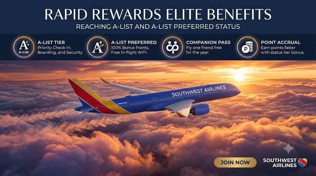 Southwest Airlines elite status benefits 2026